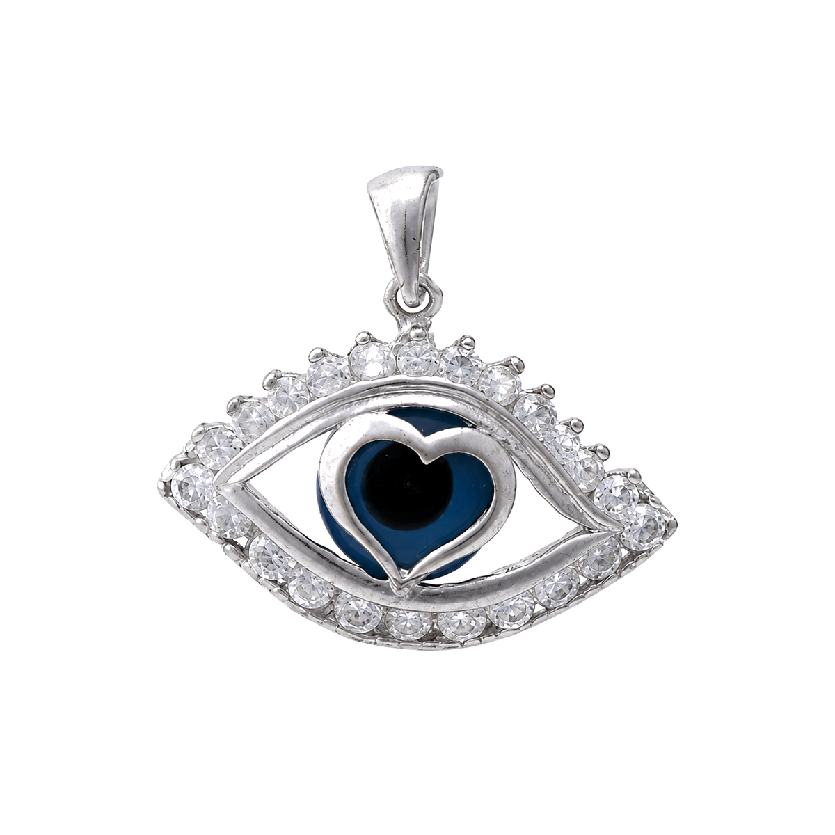 18K White Gold Pendant with Eye Design