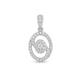 18K White Gold Pendant with Ornate Design