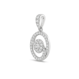 18K White Gold Pendant with Ornate Design