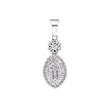 18K White Gold Pendant with Shining Gemstones