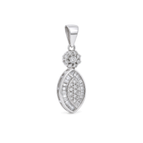 18K White Gold Pendant with Shining Gemstones
