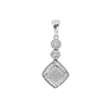 18K White Gold Pendant with Trio Pendnats