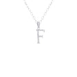18K Gold Letter F Pendant with Paved Design