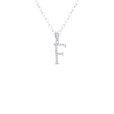 18K Gold Letter F Pendant with Paved Design