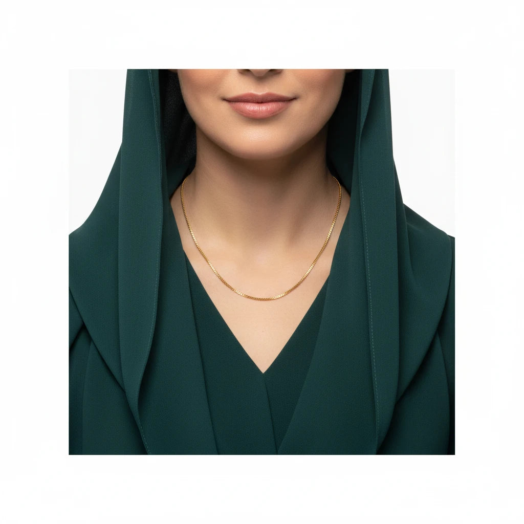 18K Gold Necklace with Simple Design