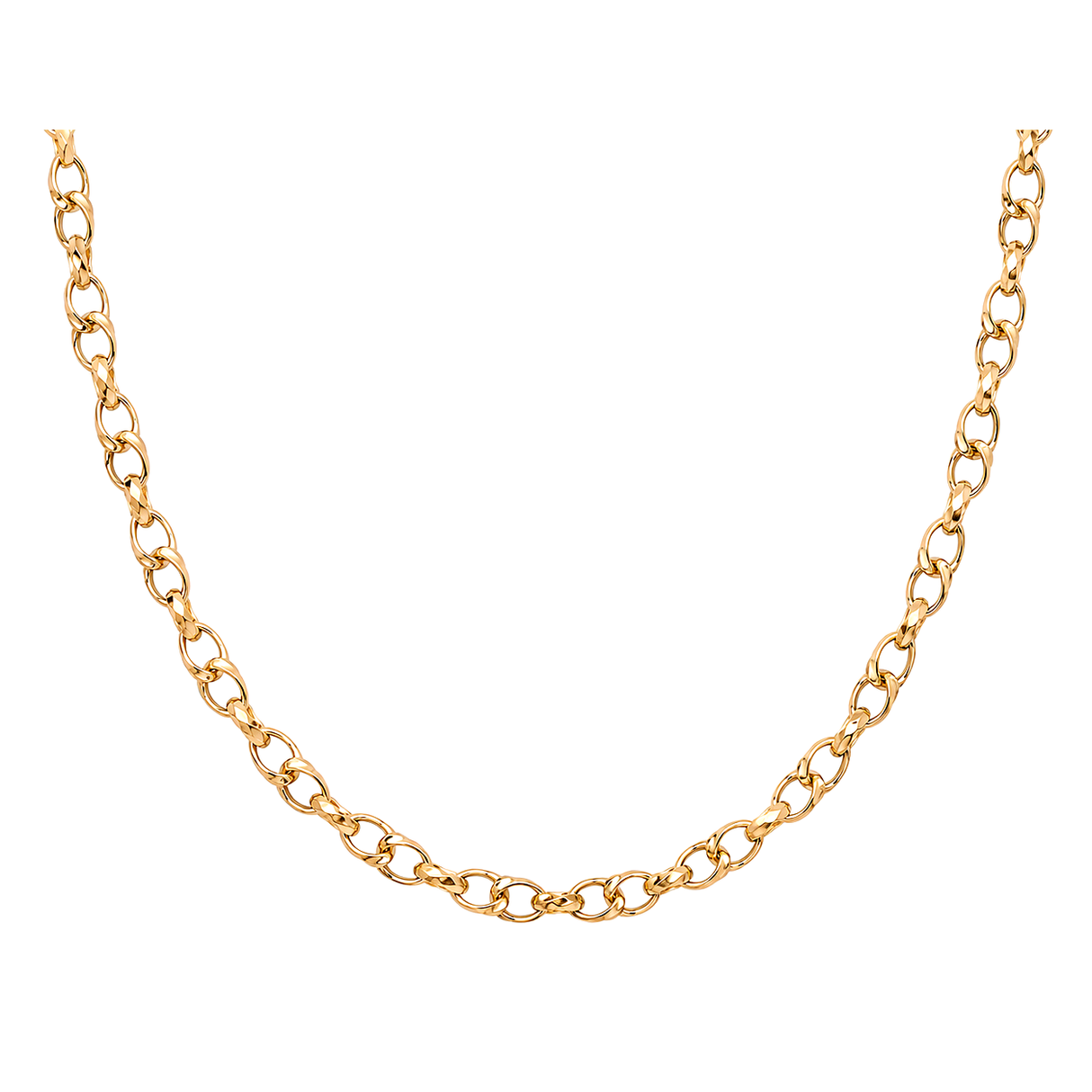 18K Gold Necklace with Small Circles Design