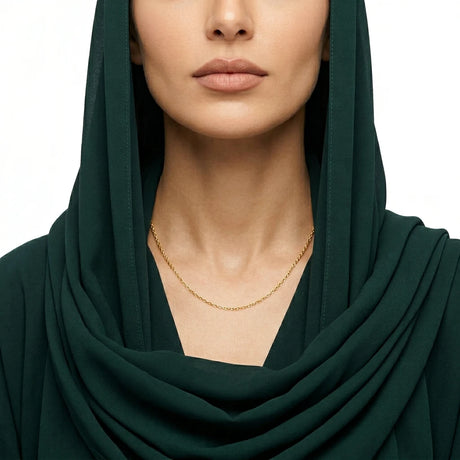 18K Gold Long Braided Necklace