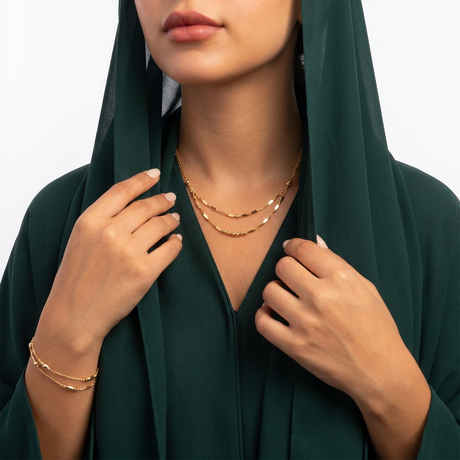 18K Gold Half Set with Bead Design