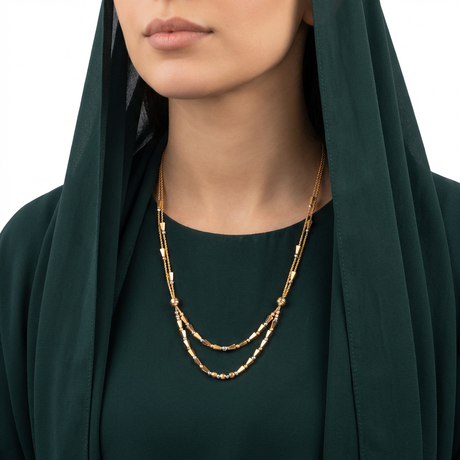 نصف طقم ذهب خرز عيار 18