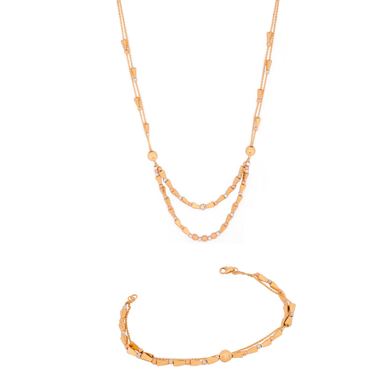 18K Gold Half Set with Bead Design
