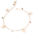 18K Gold Anklet Tree of Secrets with Elegant Charms