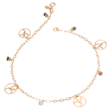 18K Gold Anklet Tree of Secrets with Elegant Charms