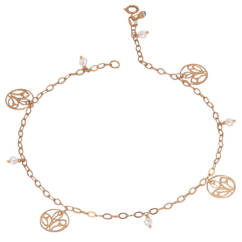 18K Gold Anklet Mark of Beauty with Colorful Stones