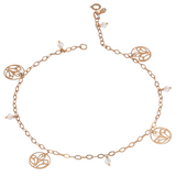 18K Gold Anklet Mark of Beauty with Colorful Stones