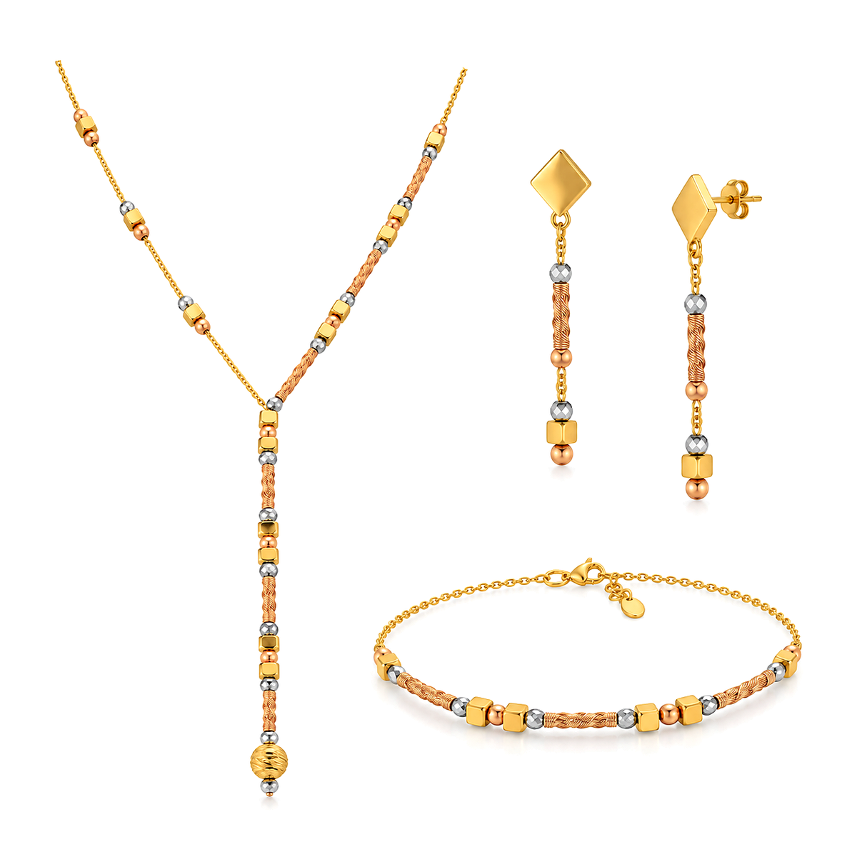 18K Gold Half Set with Spiral Design