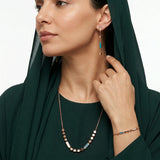 Half-set 18K gold rectangular geometric touches