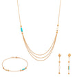 Half-set of 18k gold, triple-layered