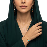 نصف طقم من الذهب عيار 18 قيراطًا، ثلاثي الطبقات