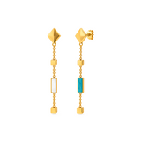 18K Gold Half Set with Three Chains and Colored Bars Design