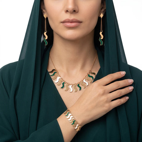 نصف طقم من الذهب عيار 18 قيراطًا - أمواج