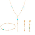 Half 18K Gold Geometric Rectangle Set