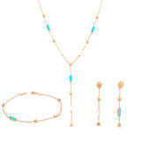 Half 18K Gold Geometric Rectangle Set