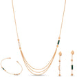 18K gold half-set with geometric pendants