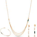 18K gold half-set with geometric pendants