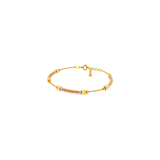 18K Gold Bracelet Cube Beads Design