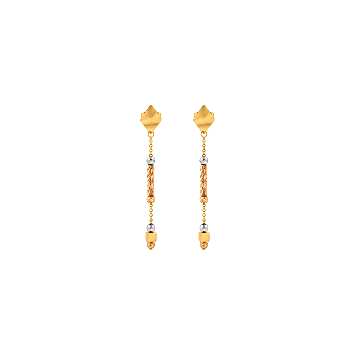 18K Gold Bracelet Cube Beads Design