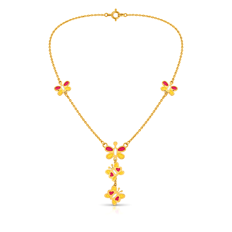 18K Gold Kids Set with Butterfly Pendant