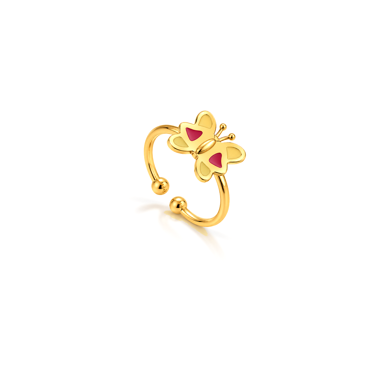 18K Gold Kids Set with Dangling Butterfly Charms