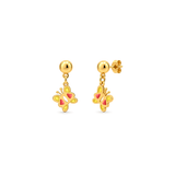 18K Gold Kids Set with Dangling Butterfly Charms