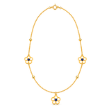 18K Gold Kids Half Set with Flower Design in Blue
