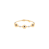 18K Gold Kids Half Set with Flower Design in Blue