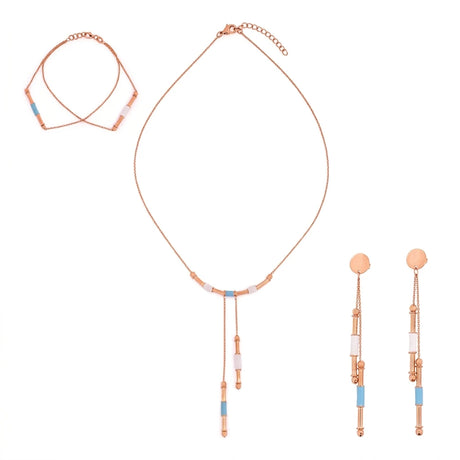 Half-set of 18k gold, Lariat design