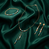 Half-set of 18k gold, Lariat design