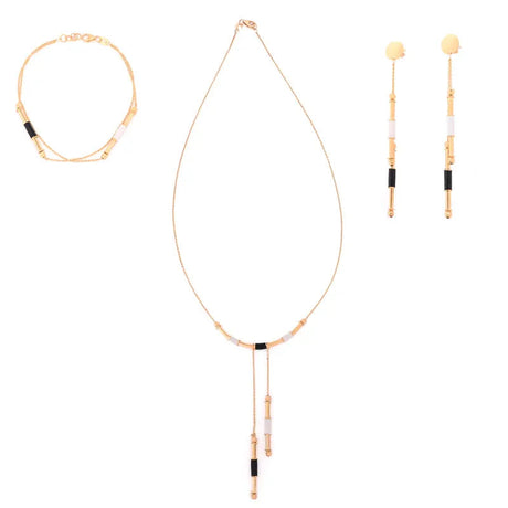 18K Gold Half Set with Modern Coloured Design