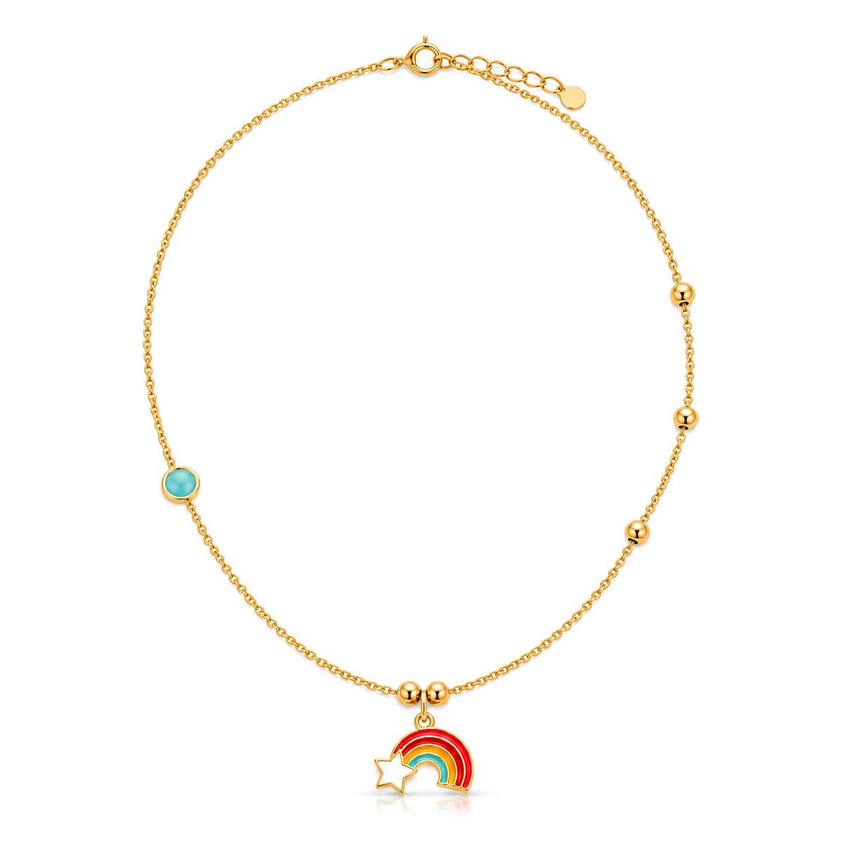 18K Gold Kids Set with Rainbow Design