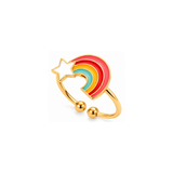 18K Gold Kids Set with Rainbow Design