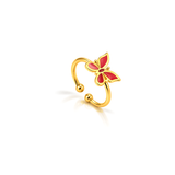18K Gold Kids Set with Colorful Butterfly Pendant