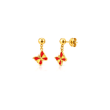 18K Gold Kids Set with Colorful Butterfly Pendant
