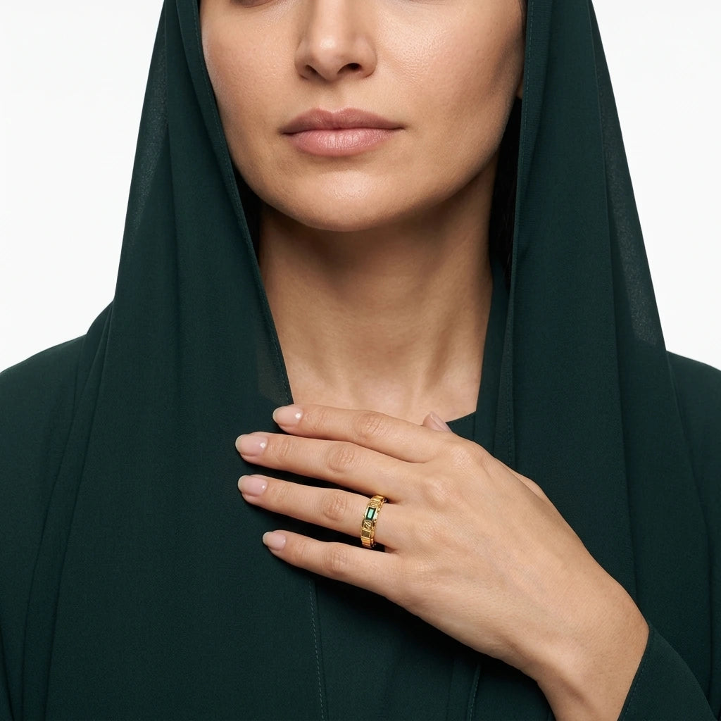18K Gold Ring with Architectural Design