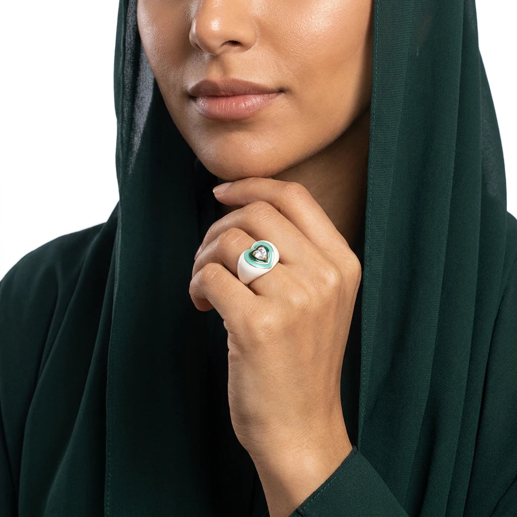 خاتم ذهب عيار 18 تصميم قلب