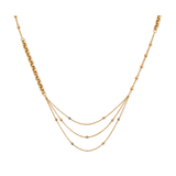 18K Gold Pendant with Long Triple Layer Statement Design
