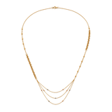 18K Gold Pendant with Long Triple Layer Statement Design