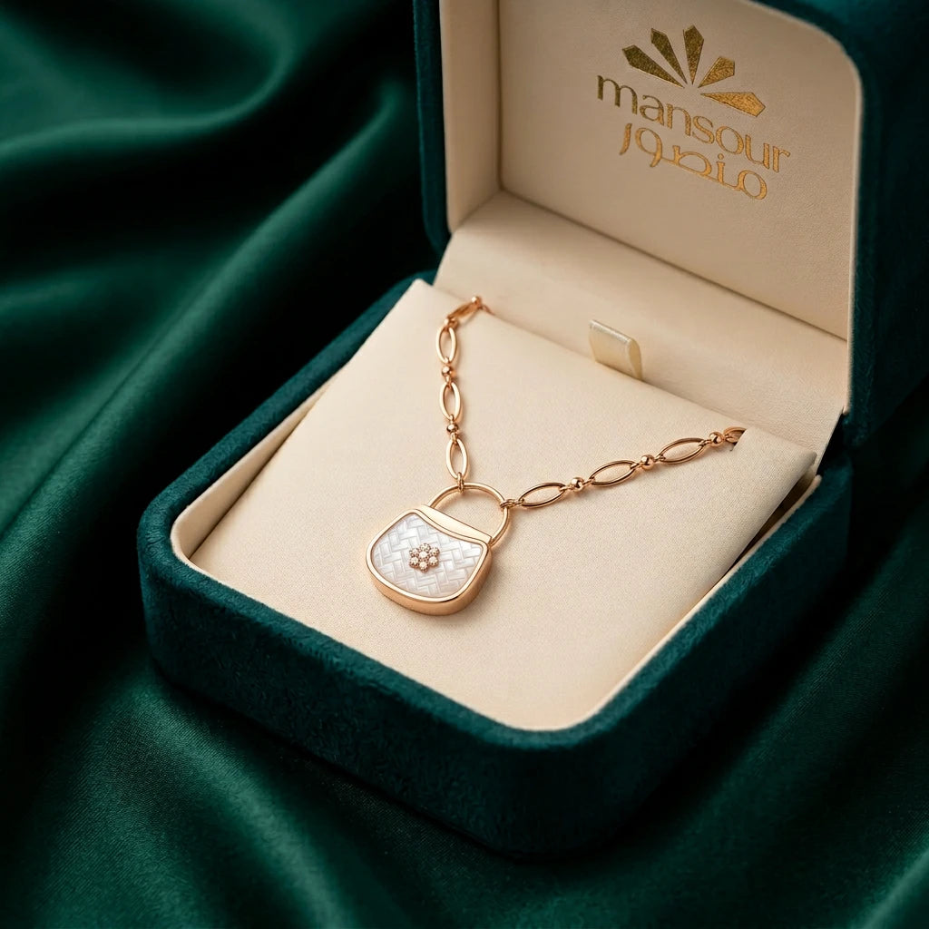 18K Gold Fashion Bag Necklace