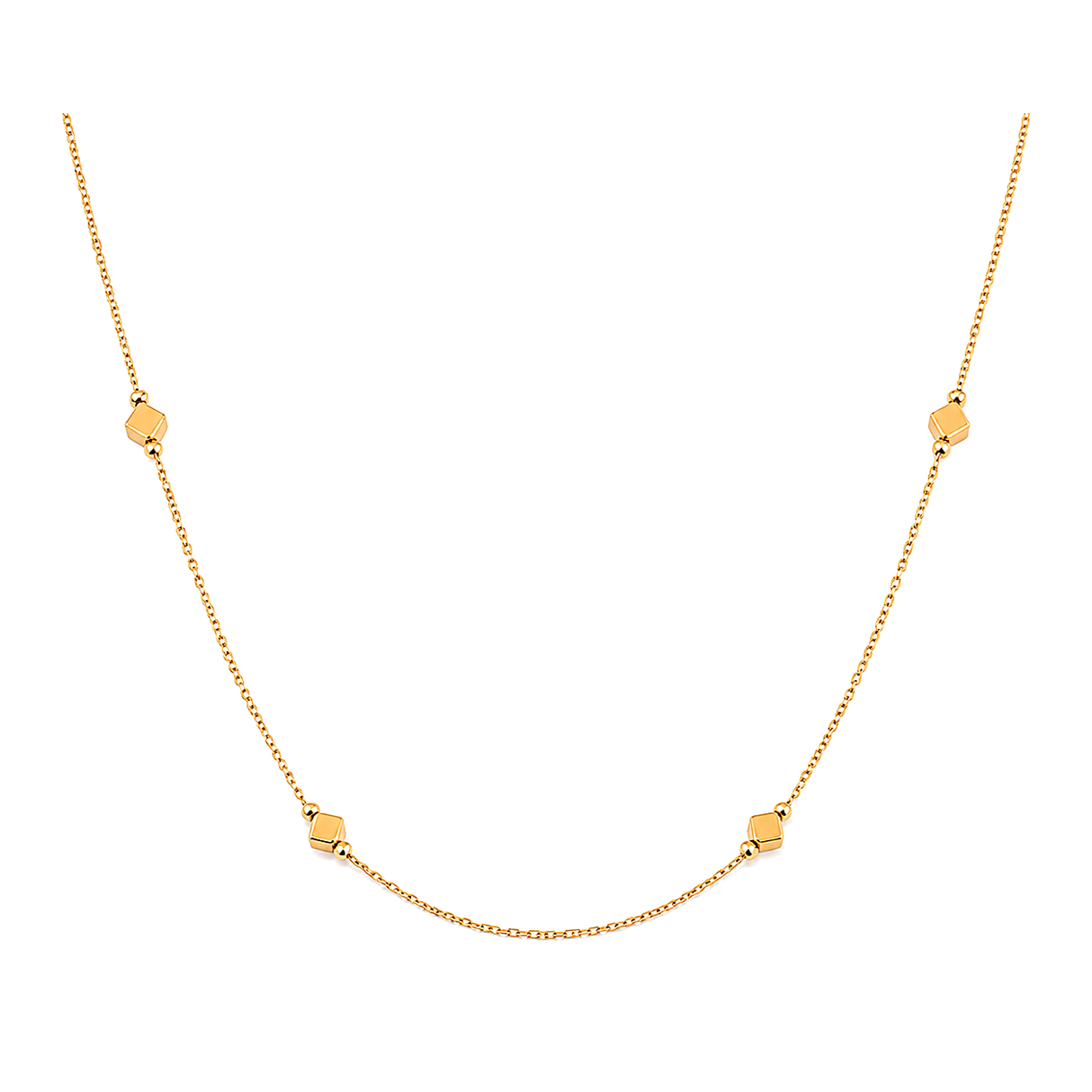 18K Gold Necklace Spaced Classic Design