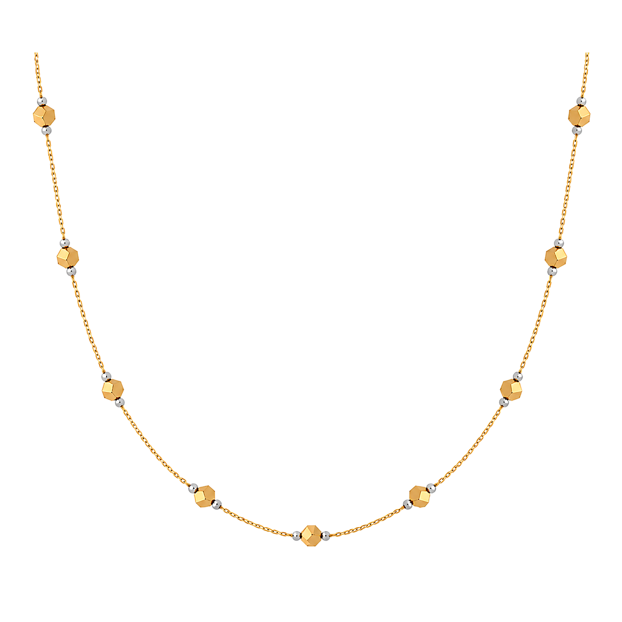 18K Gold Shawl Necklace with Long Beaded