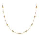 18K Gold Shawl Necklace with Long Beaded